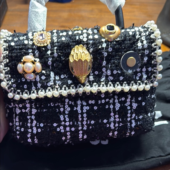 Kurt Geiger Black and Gold Mini Bag with Elegant Accents - Picture 2 of 5